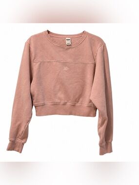 PINK Victoria’s Secret Dusty Rose Cropped Crewneck Sweatshirt Small Cozy Lounge